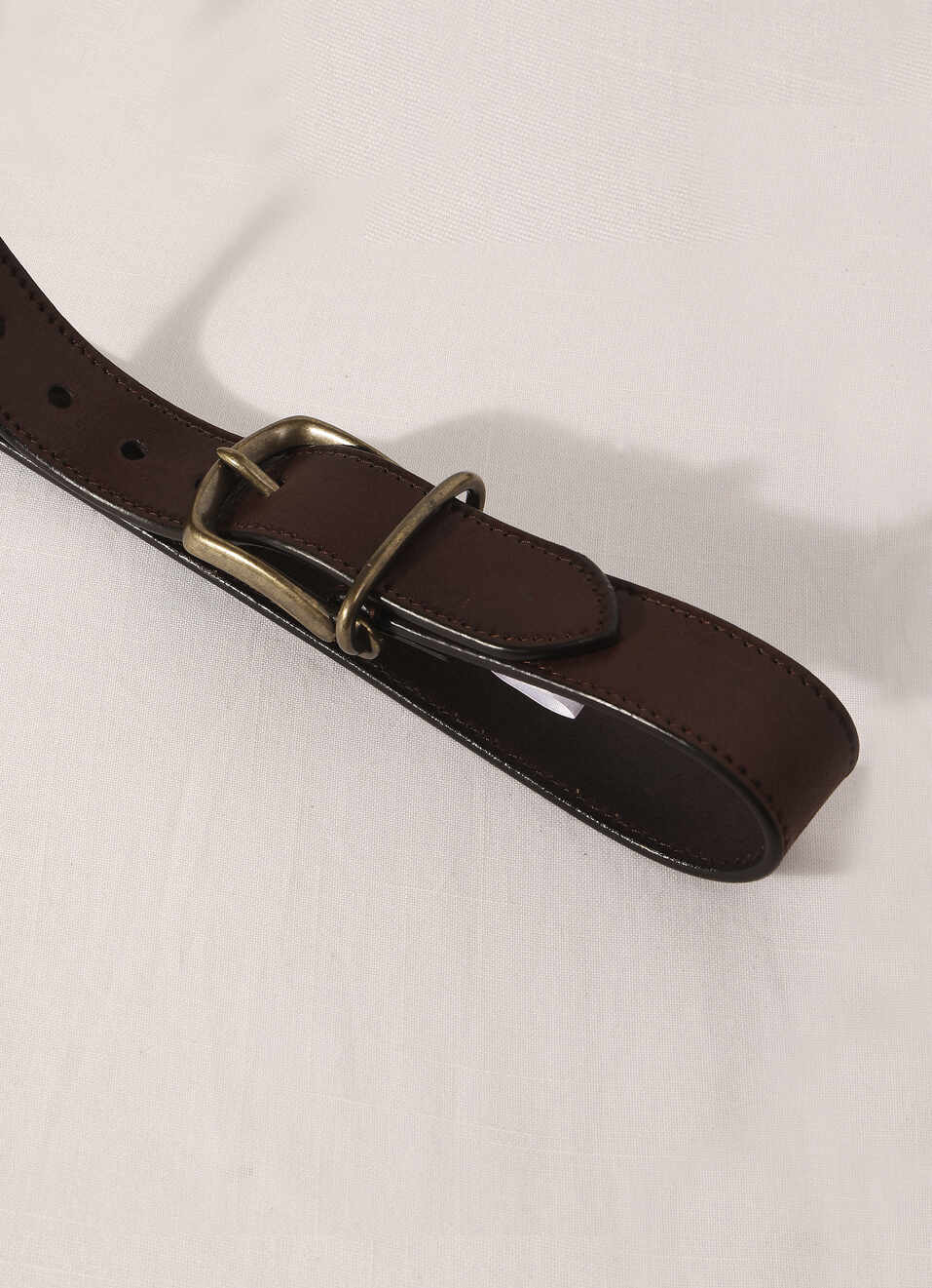 Brown Embossed Leather Belt, , large image number 2