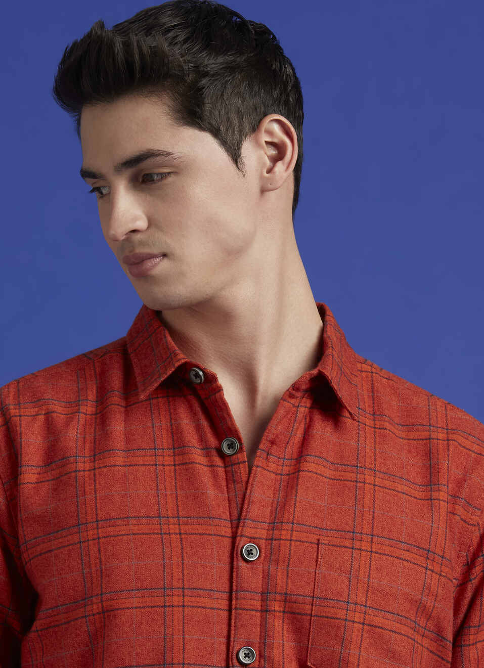 Rust Check Full Sleeve Oversized Shirt, , large image number 4