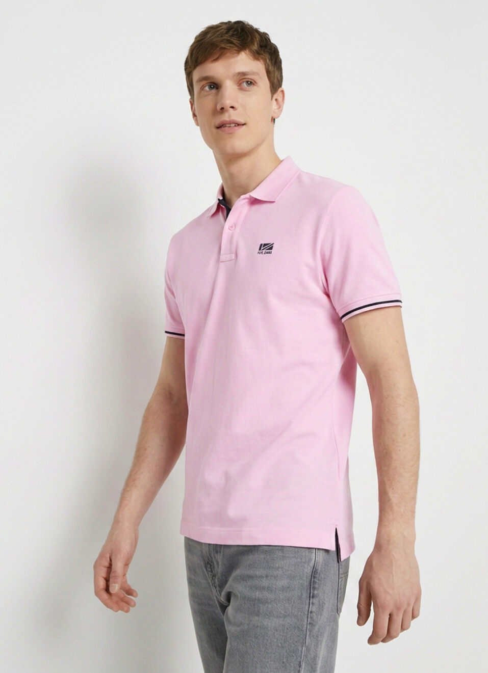 Men Pink Solid Polo T-shirt, , large image number 3