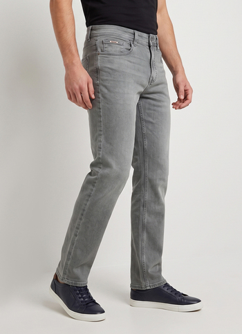 Men Grey Straight Fit Stretchable Jeans