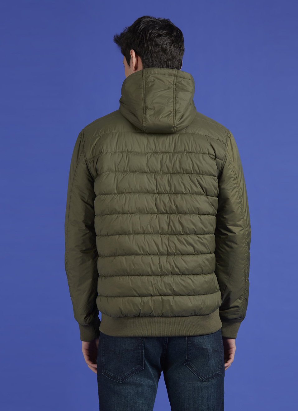 Green Colour Block Full Sleeve Jacket, , large image number 2
