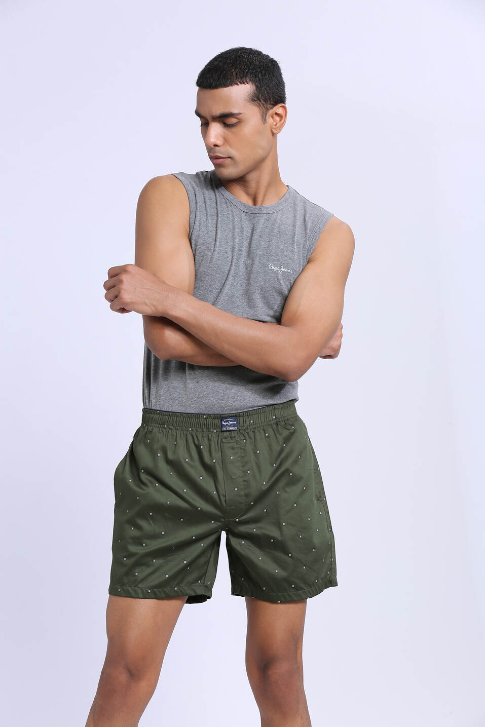 Military Green Printed Boxers, , large image number 0