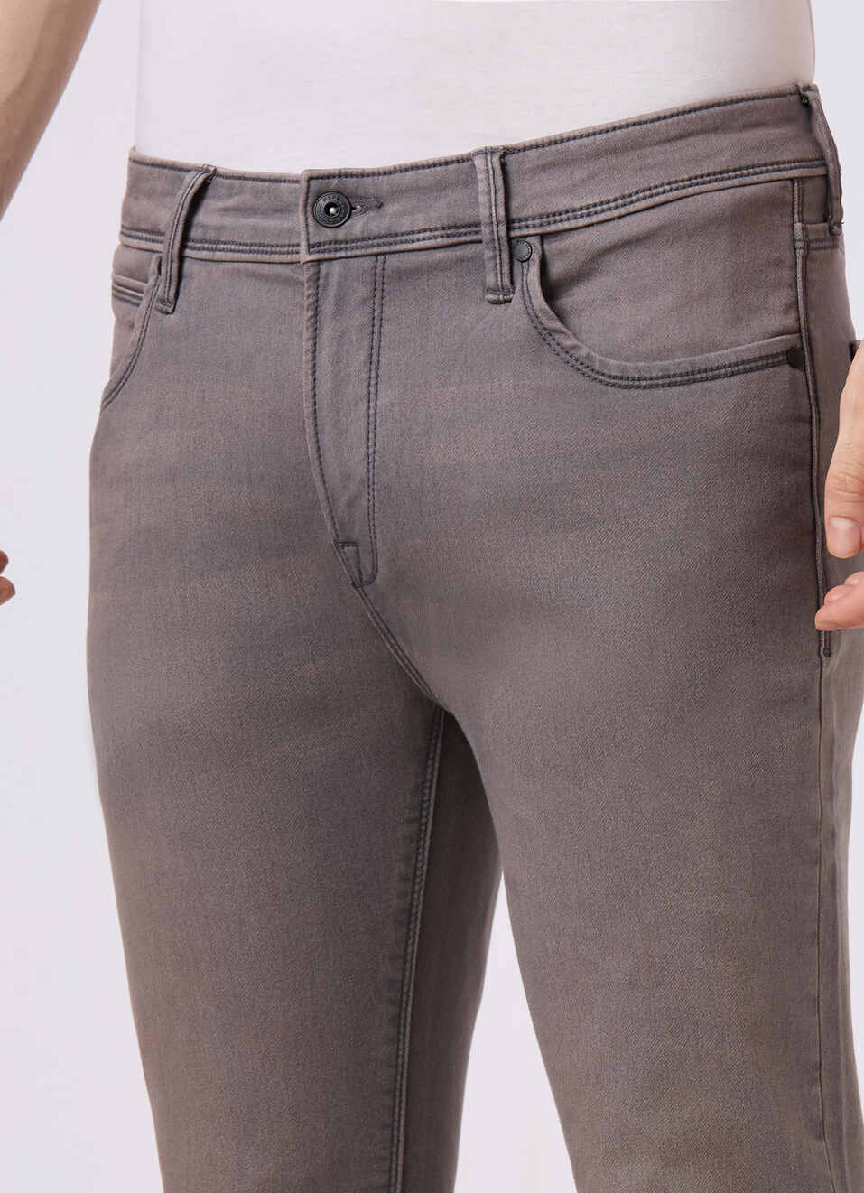 Men Grey Skinny Fit Ankle-length Gymindigo Jeans, , large image number 4