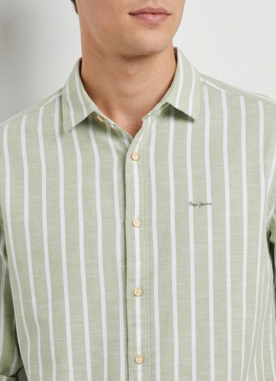 Men Green Striped Regular Fit Shirt, , large image number 4