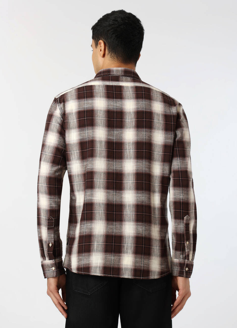 Men Brown Regular Fit Checked Casual Shirt, , large image number 2