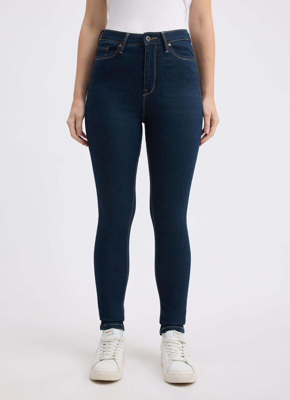 Women Blue Skinny Fit High Rise Jeans , , large image number 1