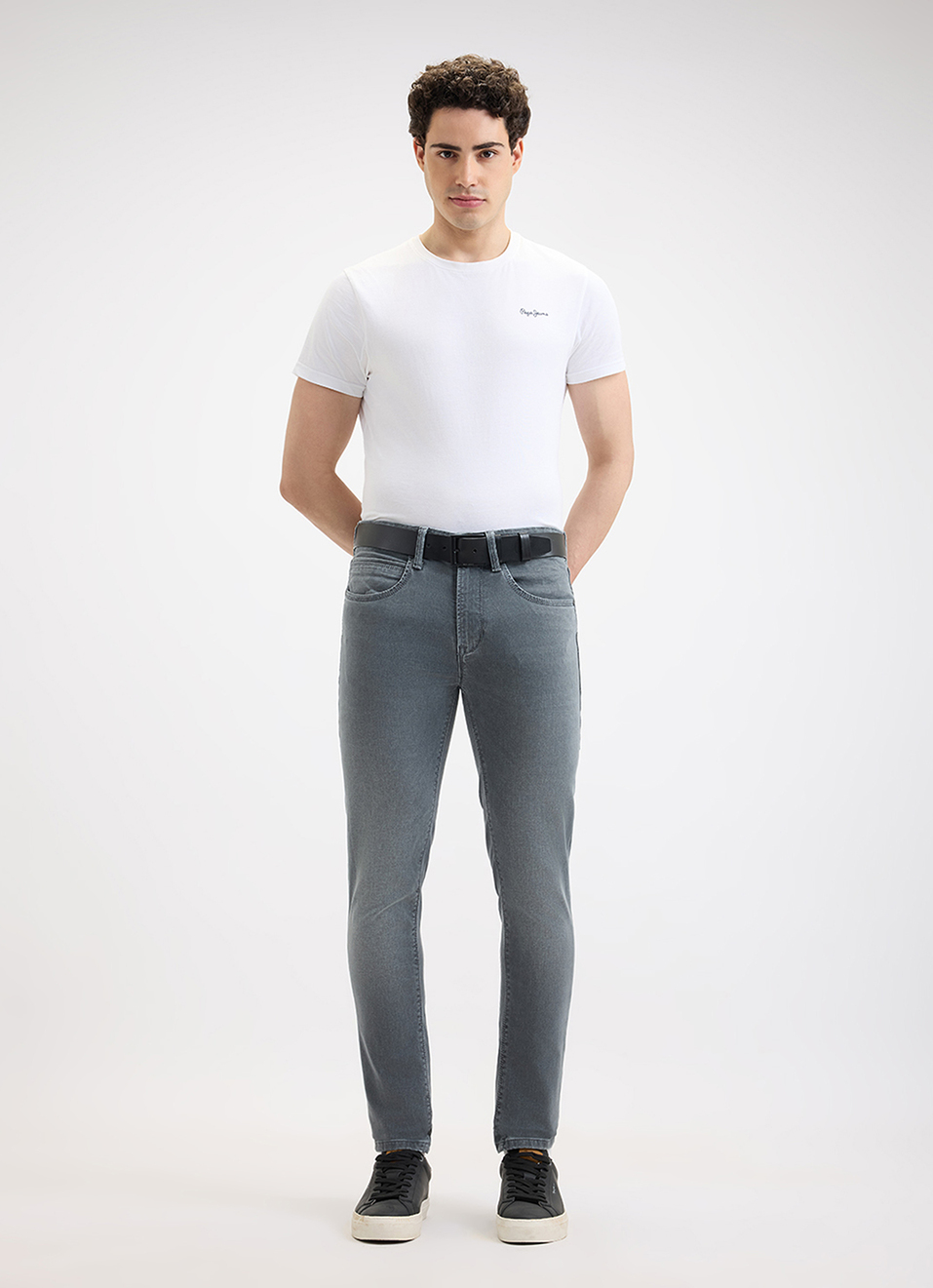 Men Grey Mid Rise Tapered Gymindigo Jogger Like Jeans, , large image number 1