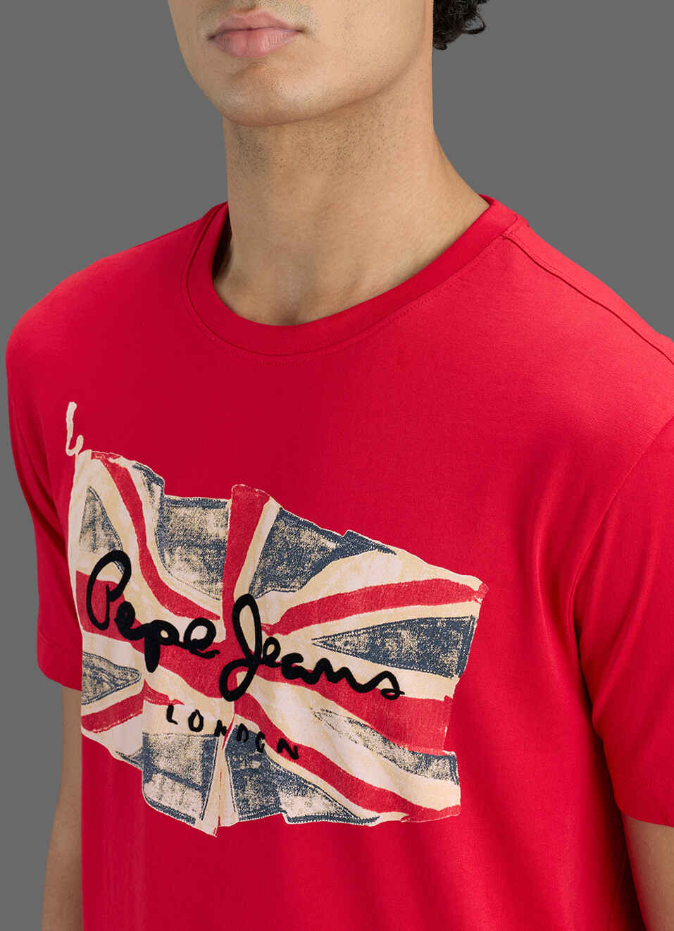 Men Red Slim Printed T-shirt, , large image number 1