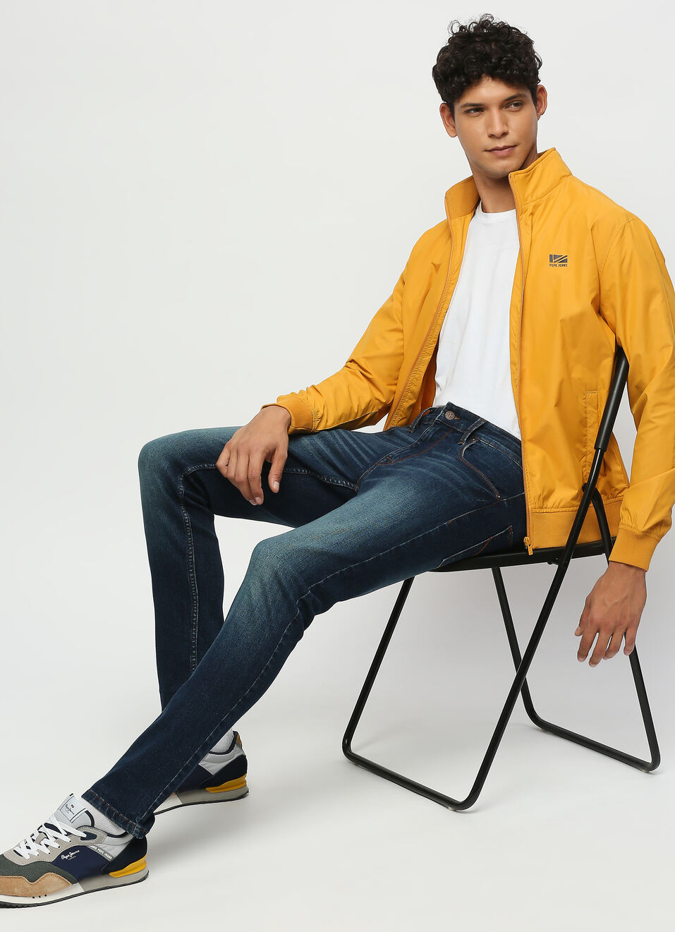 Vapour Dark Blue Low Rise Tapered Jeans, , large image number 5