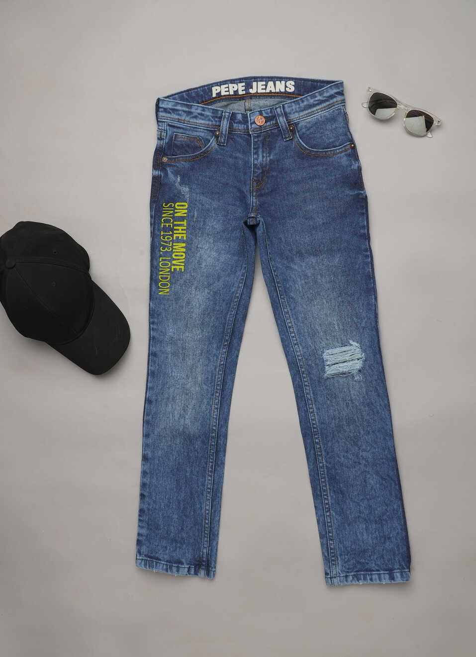 Cashed Mid Waist Slim Fit Denim, , large image number 0