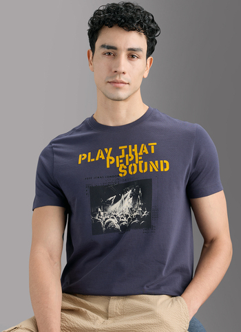 Men Grey Printed Slim Fit T-shirt