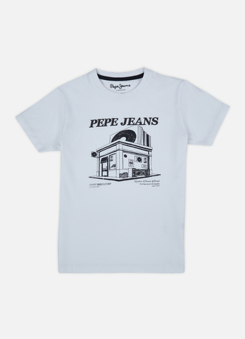 Boys White Graphic Print Short Sleeve T-shirt