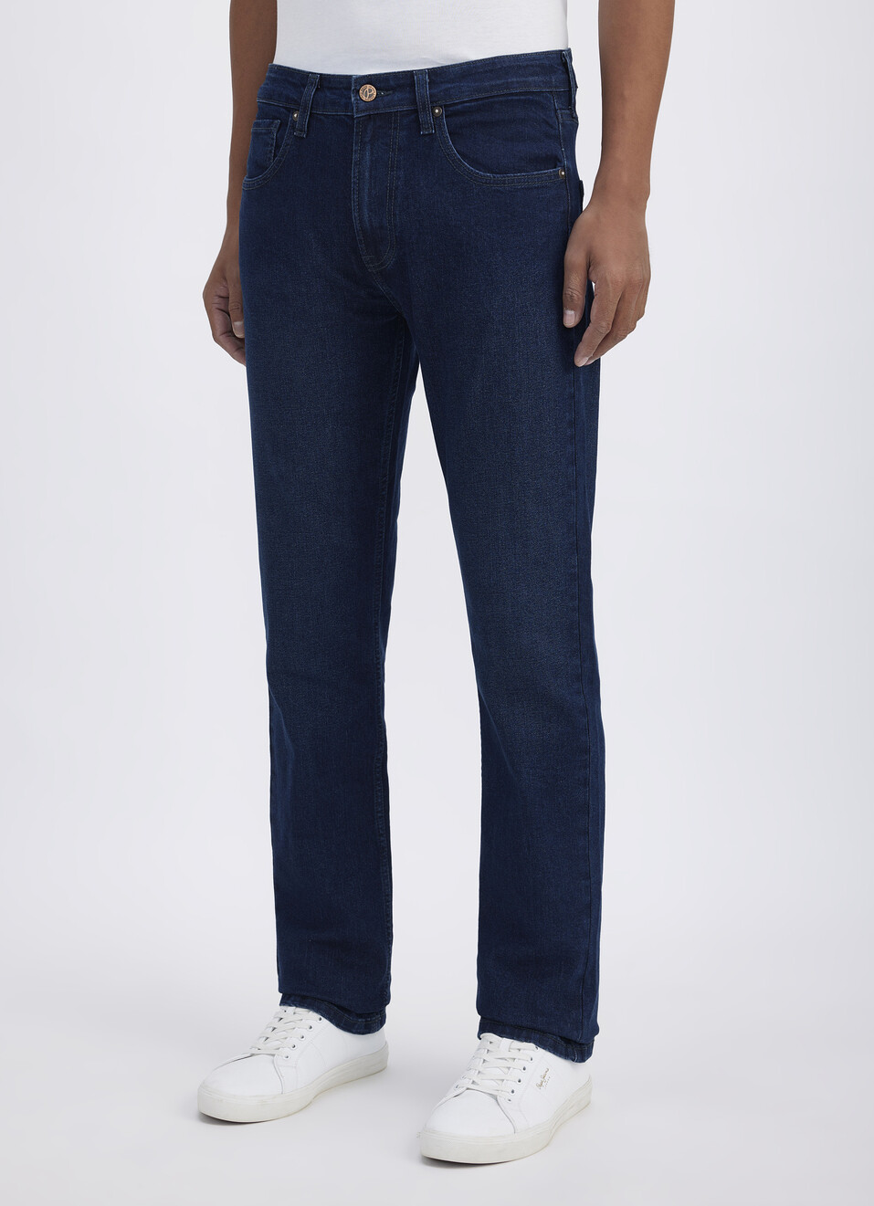 Men Tinted Blue Stretch Straight Fit Mid Rise Jeans, , large image number 3