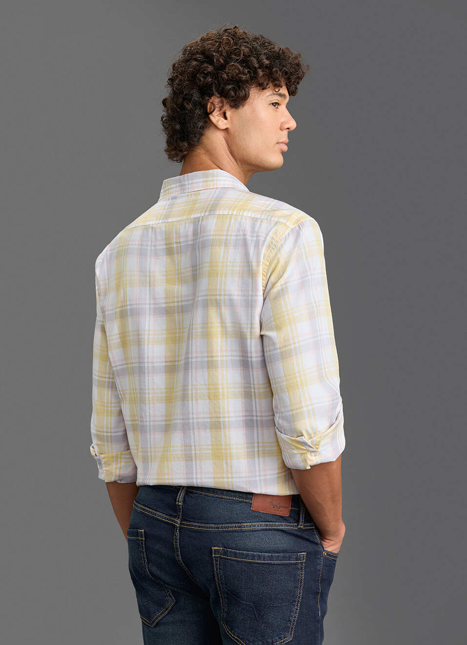 Men Yellow Checked Regular Fit Full Sleeve Casual Shirt, , large image number 6