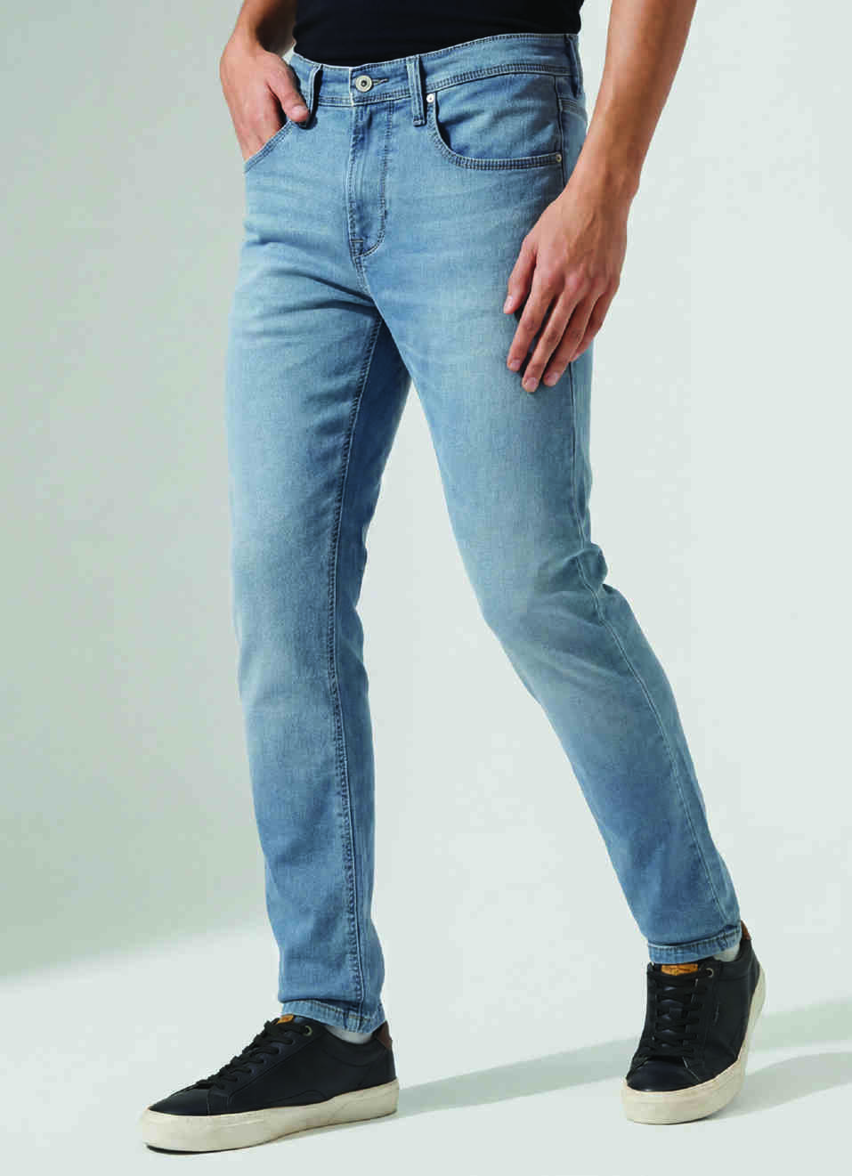 Men Blue Mid Rise Slim Fit Gymindigo Jeans, , large image number 0