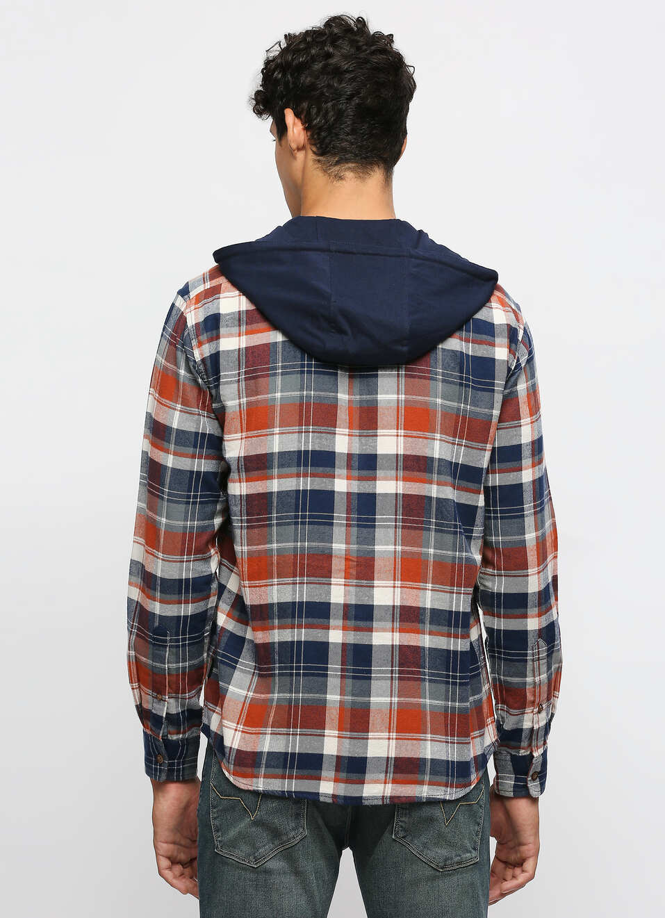 Brown Checks Long Sleeve Slim Fit Shirt, , large image number 2
