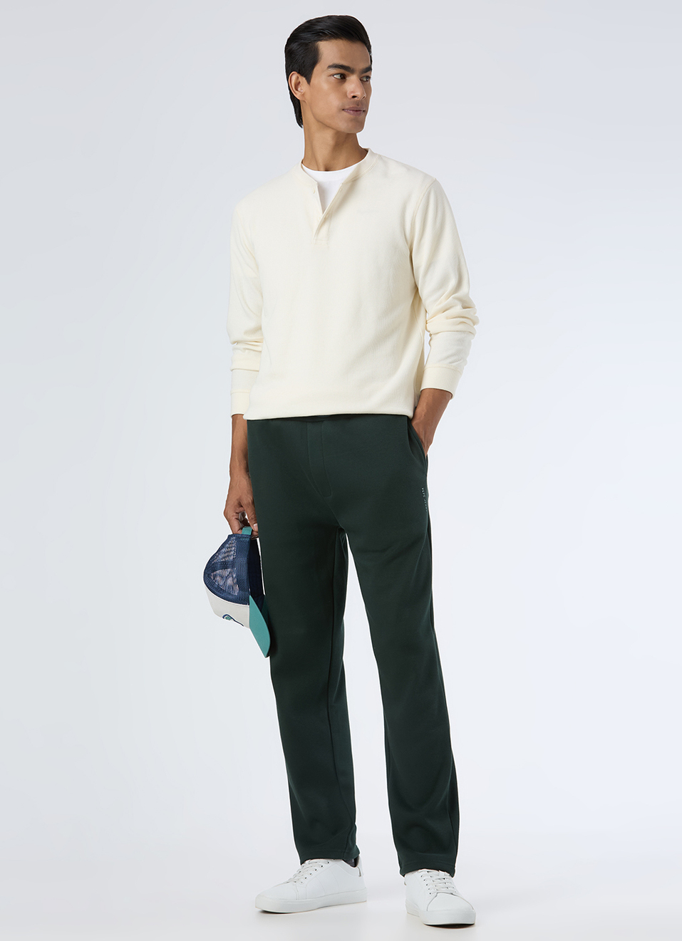 Men Green Mid Rise Straight Fit Sweatpant, , large image number 3