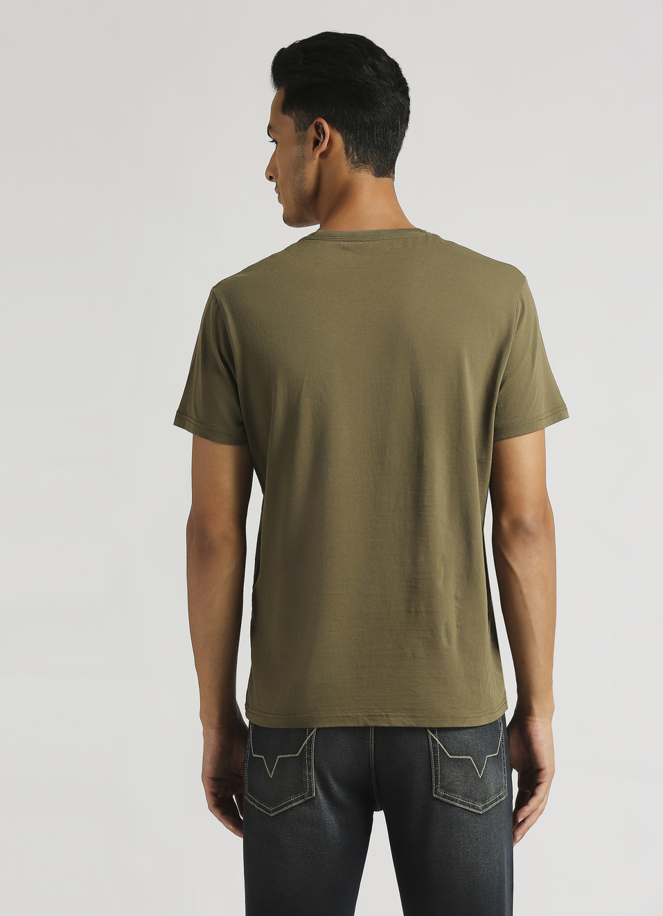 Green Solid Single Pocket Short Sleeve T-shirt, , large image number 2
