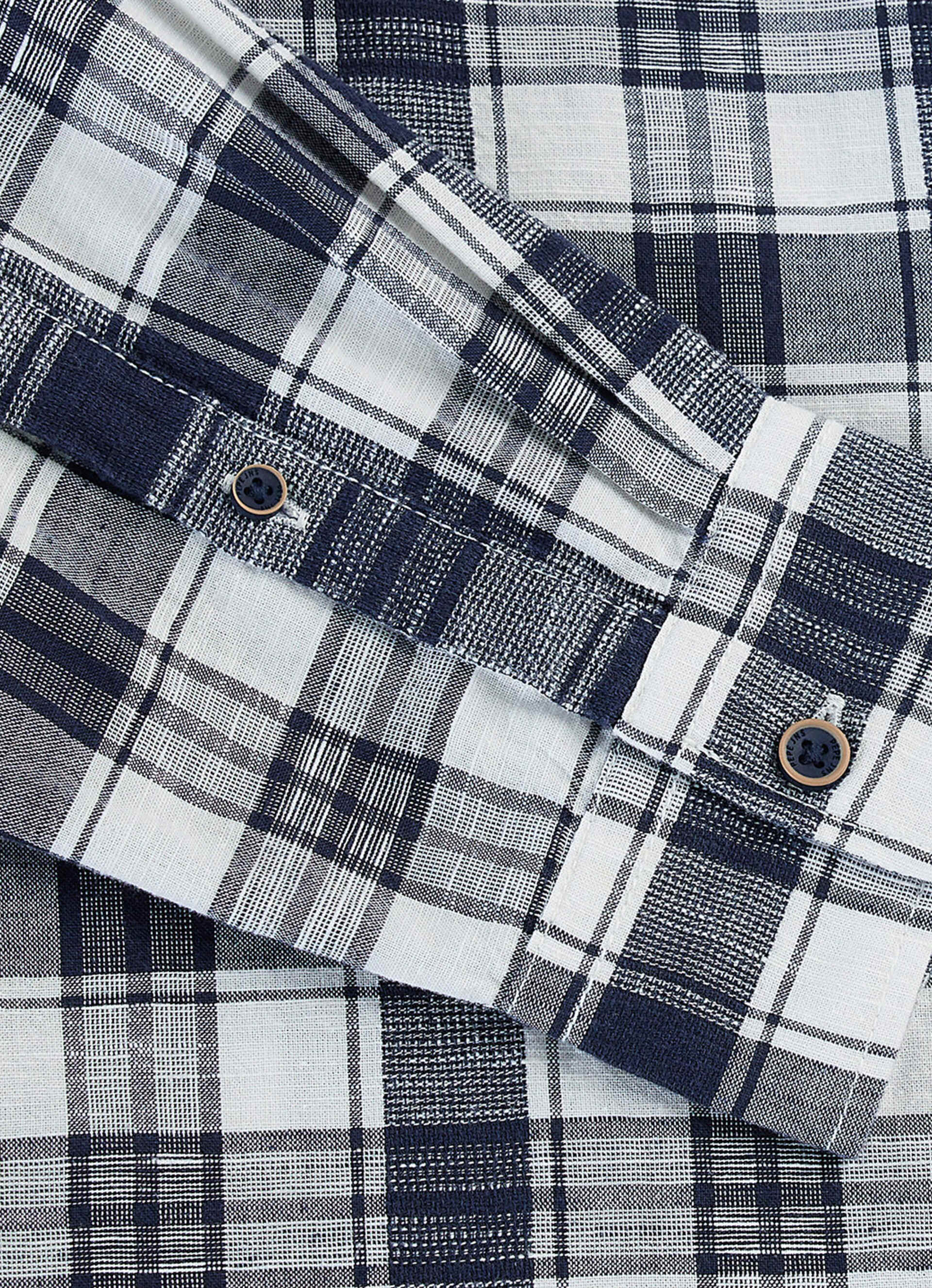 Men Blue Checked Regular Fit Full Sleeve Casual Shirt, , large image number 8