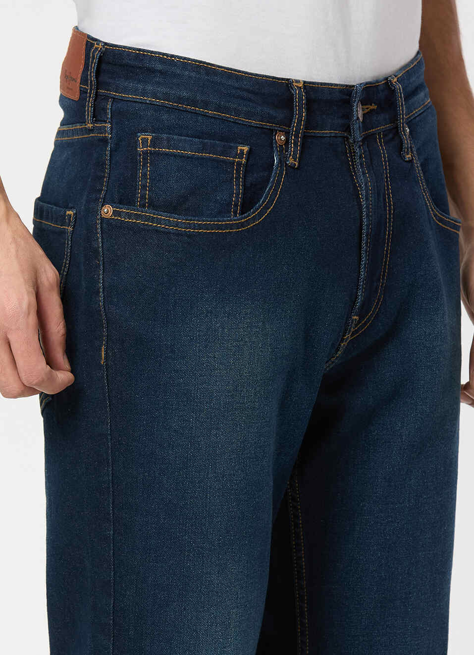 Men Blue Mid Rise Straight Fit Jeans, , large image number 4