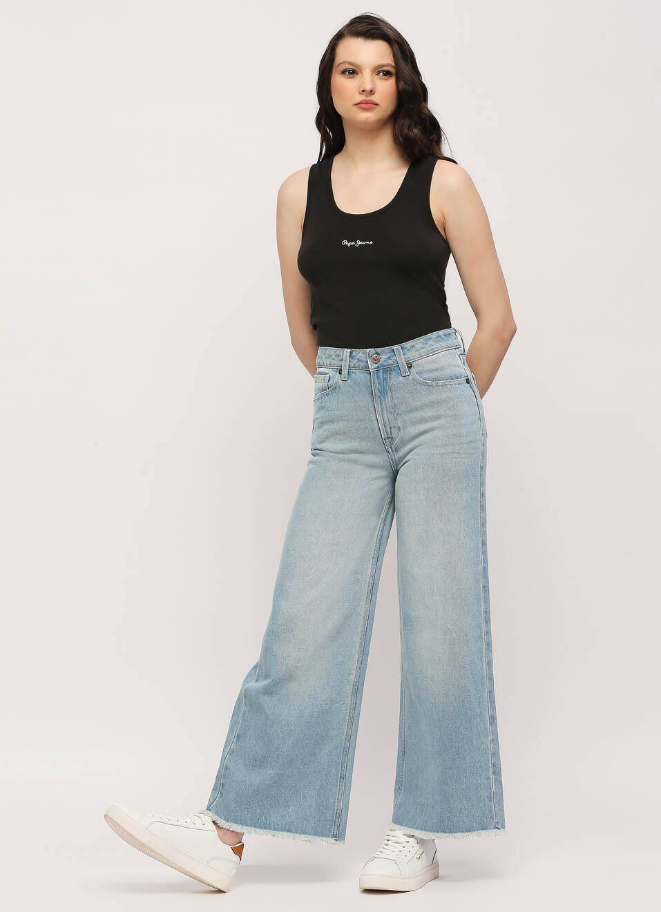 Wide Leg Loose Fit High Waist Jeans, , large image number 6