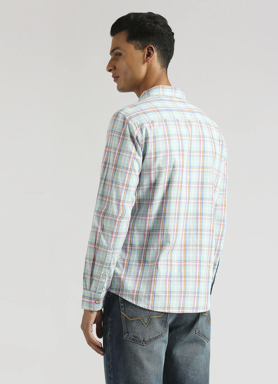 Sea Green Checks Long Sleeve Shirt, , large image number 2
