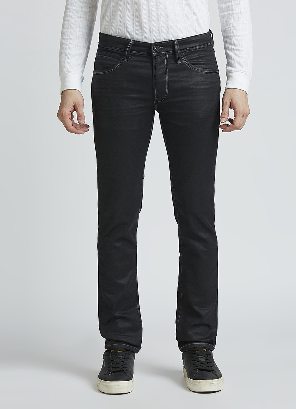 Vapour Black Mid Rise Jeans, , large image number 2