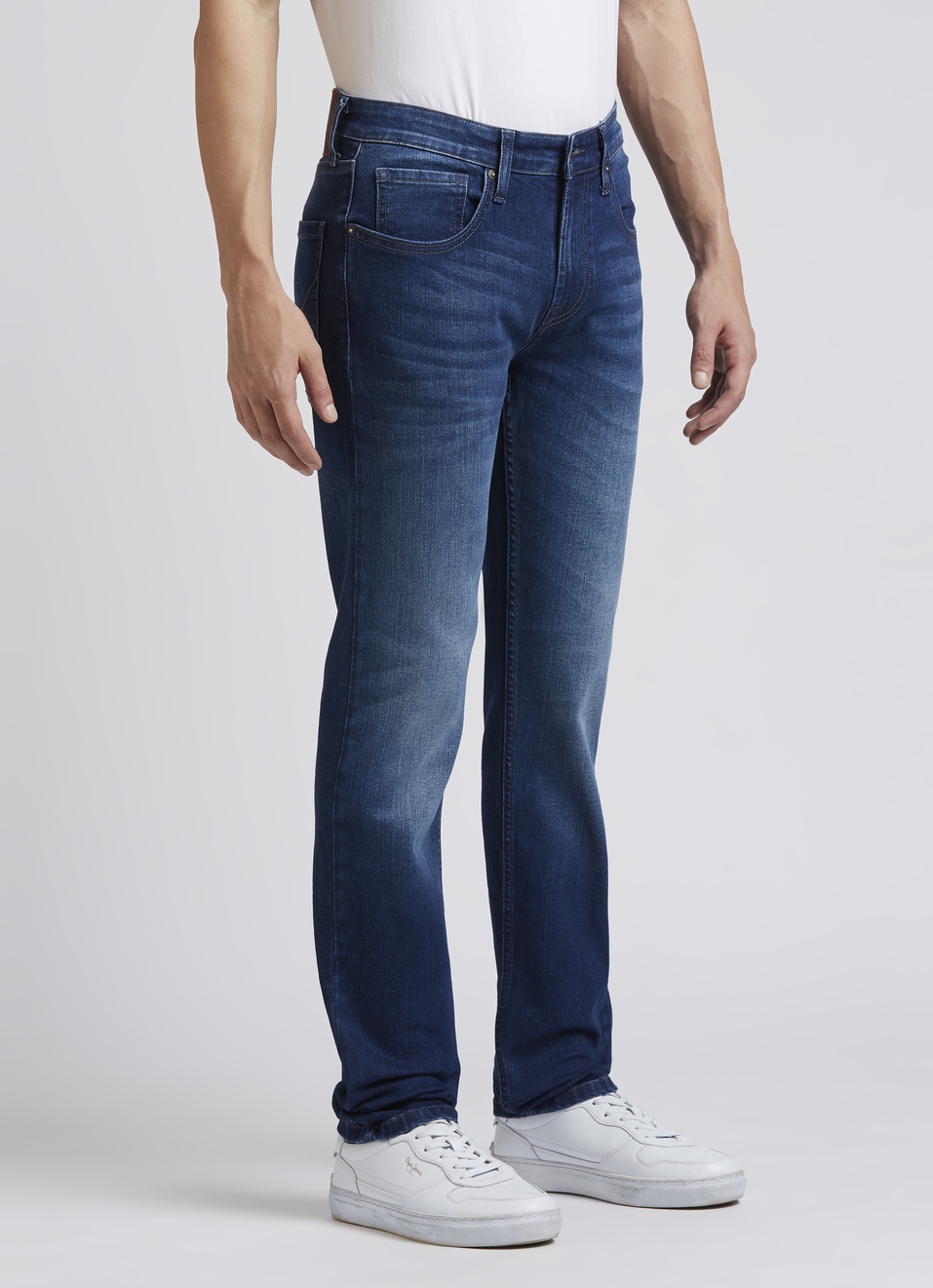 Vapour Blue Mid Rise Slim Fit Jeans, , large image number 3