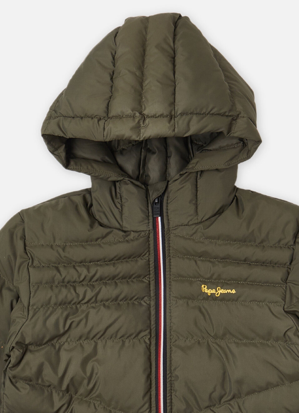 Boys Olive Full Sleeve Hooded Jacket, , large image number 2