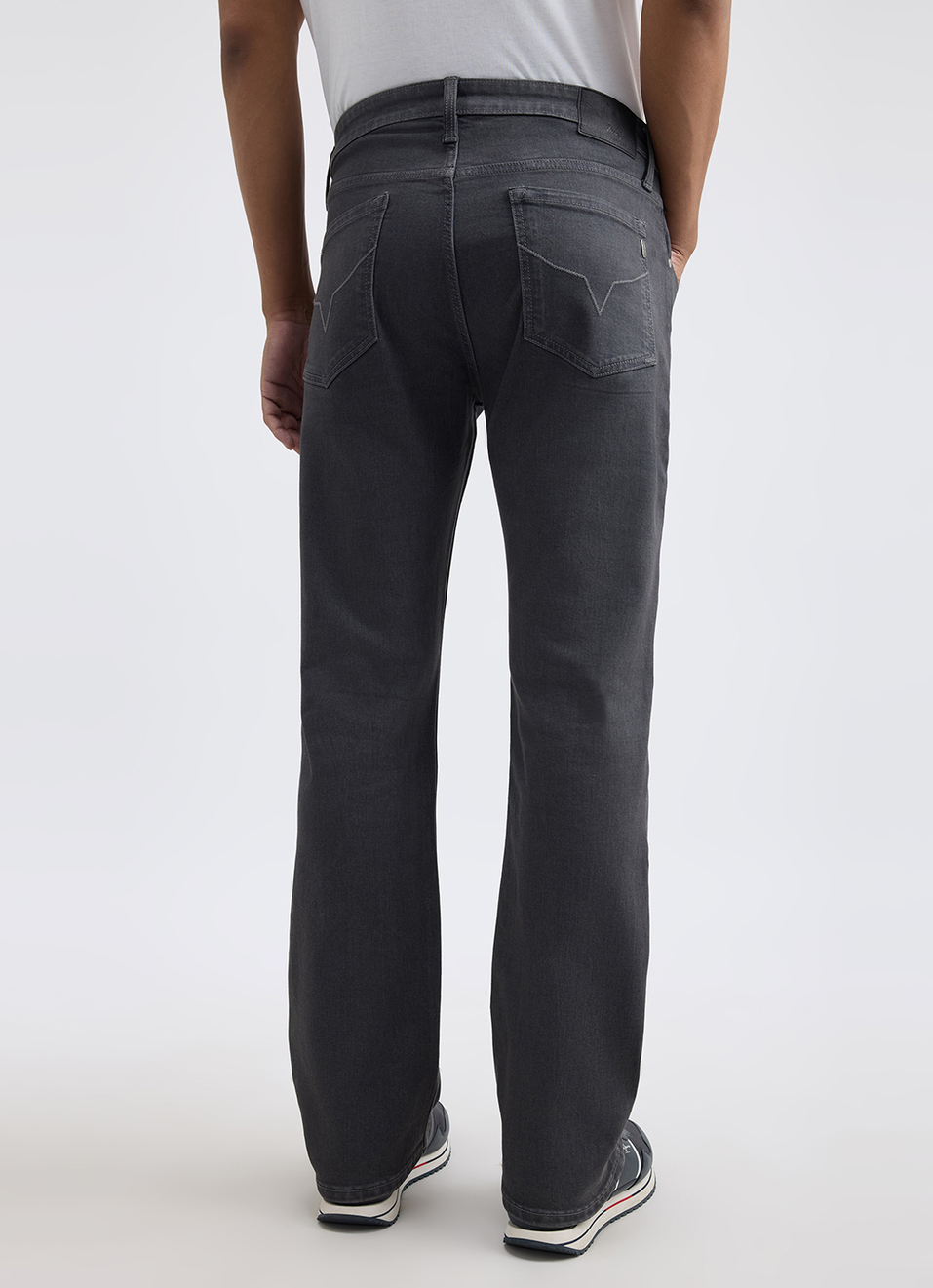 Men Grey Bootcut Fit Mid Rise All Climate Jeans, , large image number 3