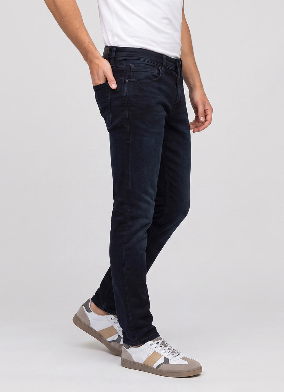 Men Black Stretchable Jeans, , large image number 0