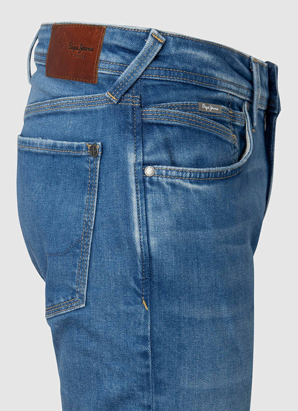 Hatch Blue Low Rise Straight Leg Jeans, , large image number 4