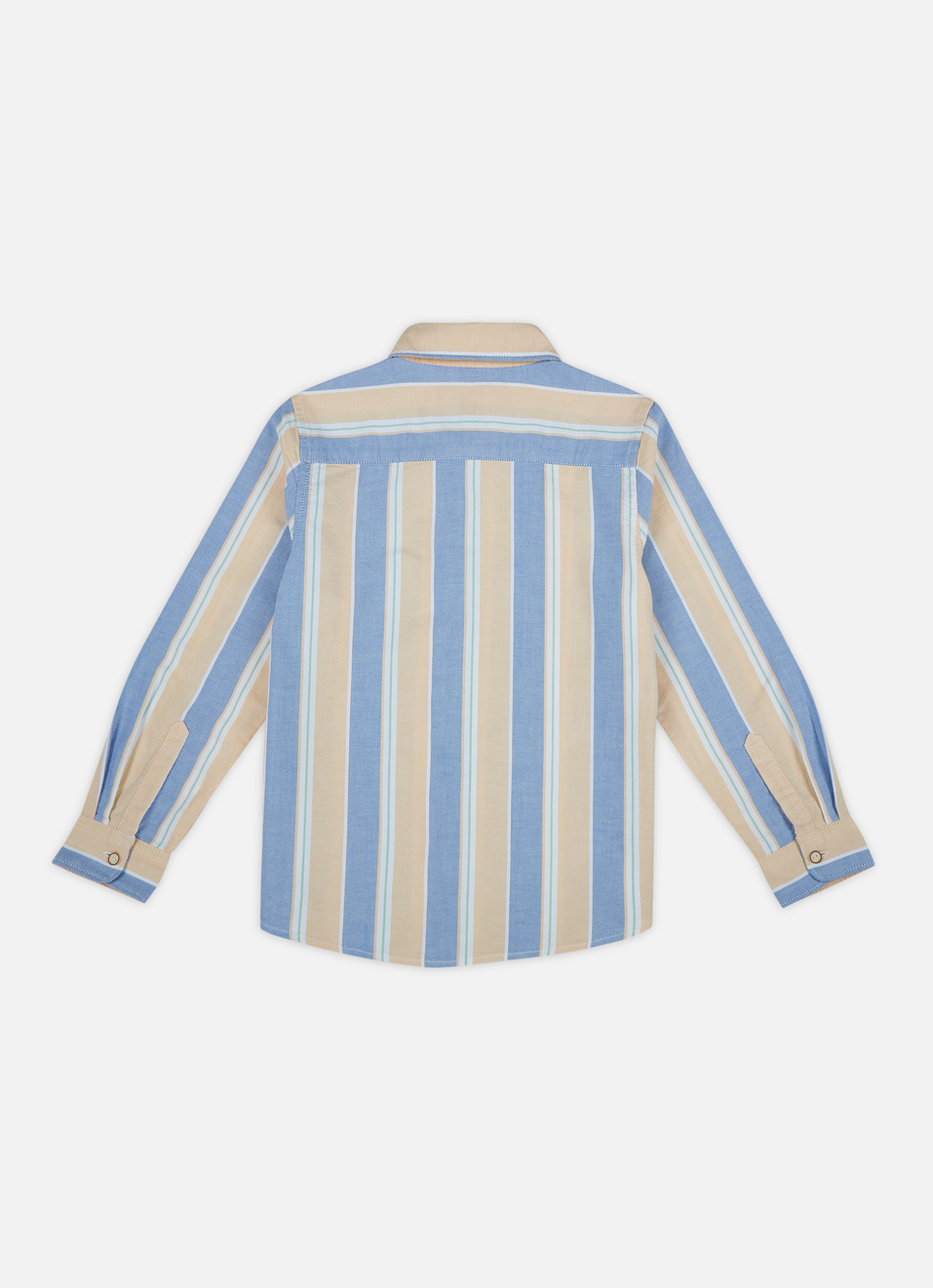 Boys Yellow Vertical Stripe Full Sleeve Oxford Shirt, , large image number 1