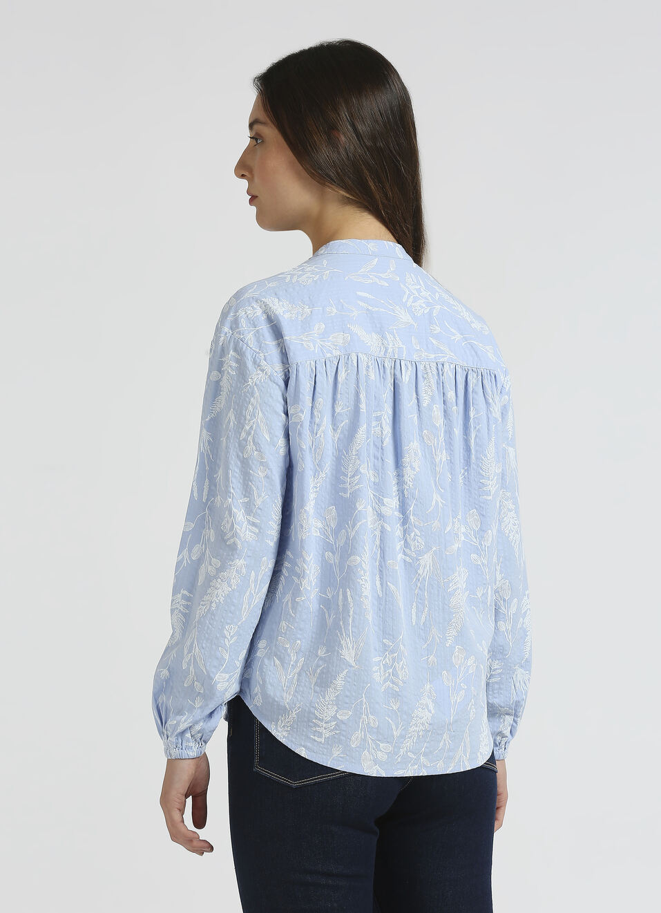 Blue Floral Print Full Sleeve Shirt, , large image number 2