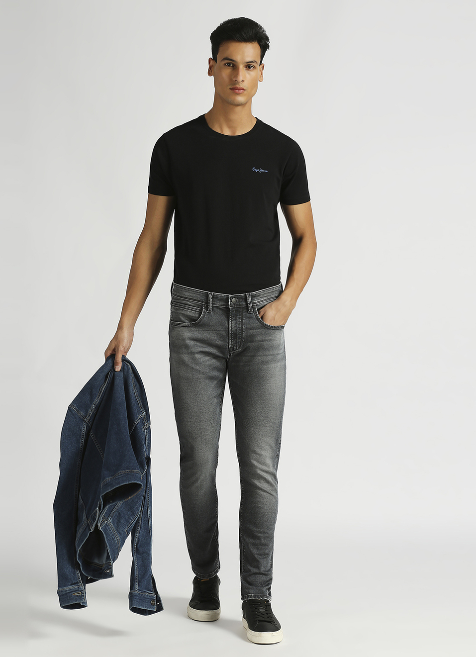 Chinox Grey Mid Rise Skinny Fit Gymindigo Jeans, , large image number 5