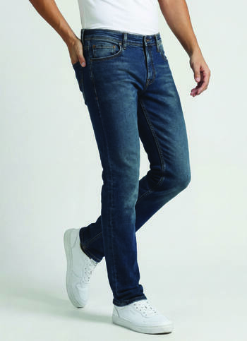 Vapour Dark Blue Mid Rise Slim Fit Jeans