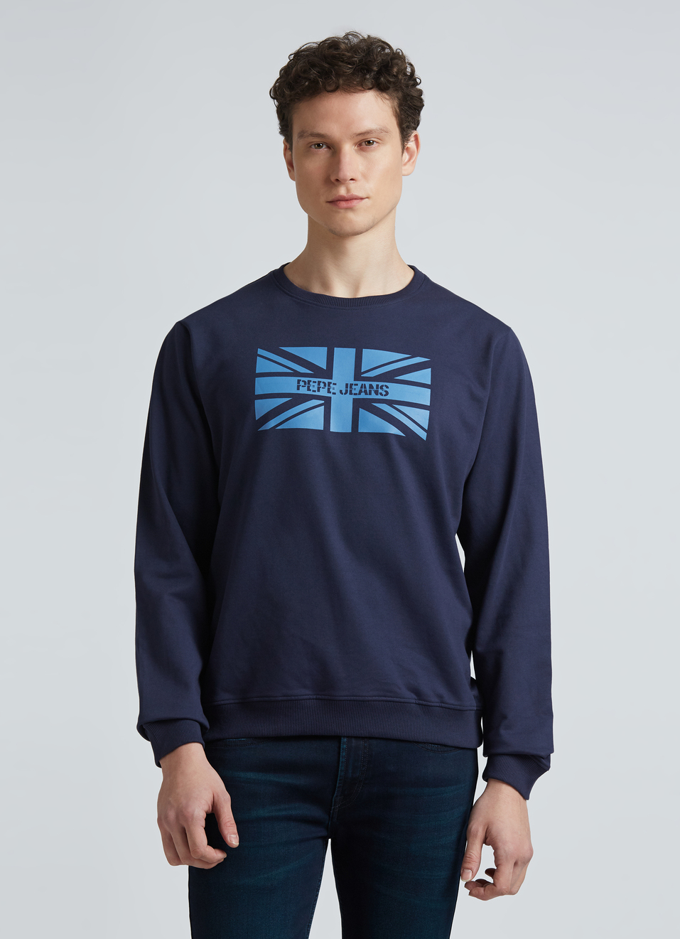Navy Graphic Print Full Sleeve Sweatshirt, , large image number 1