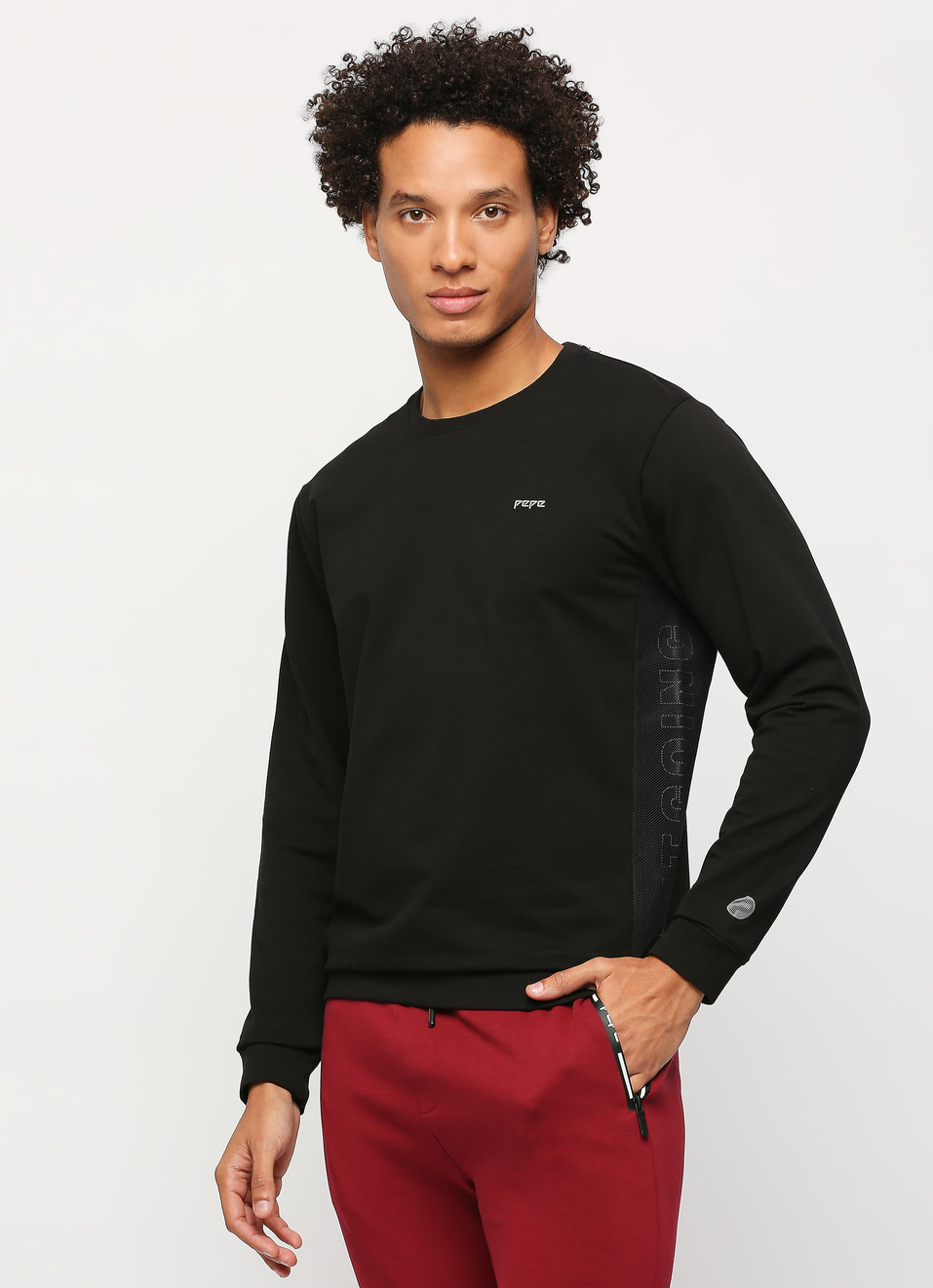 Black Printed Sweatshirt, , large image number 0