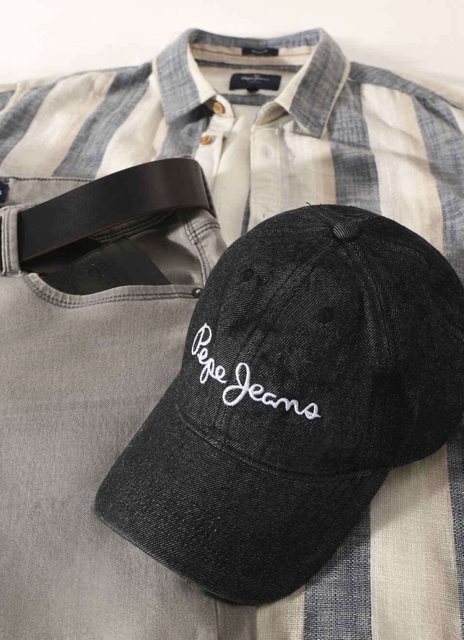 Black Embroidered Denim Cap, , large image number 3