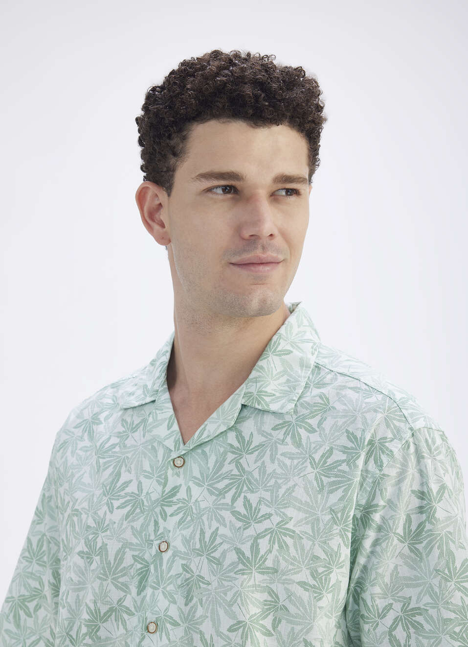 Men Blue Resort Collar Short Sleeve Shirt, , large image number 4