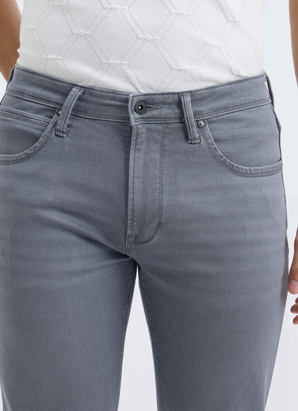 Men Grey Mid Rise Straight Gymindigo Jogger Like Jeans, , large image number 4