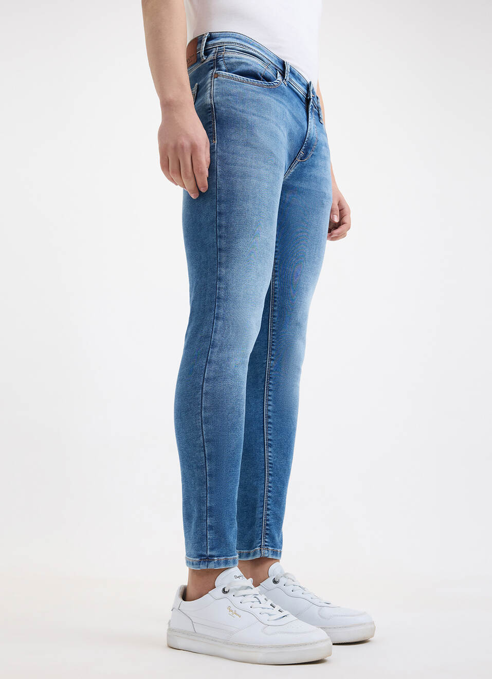 Men Blue Skinny Fit Mid Rise Jogger Like Jeans, , large image number 5