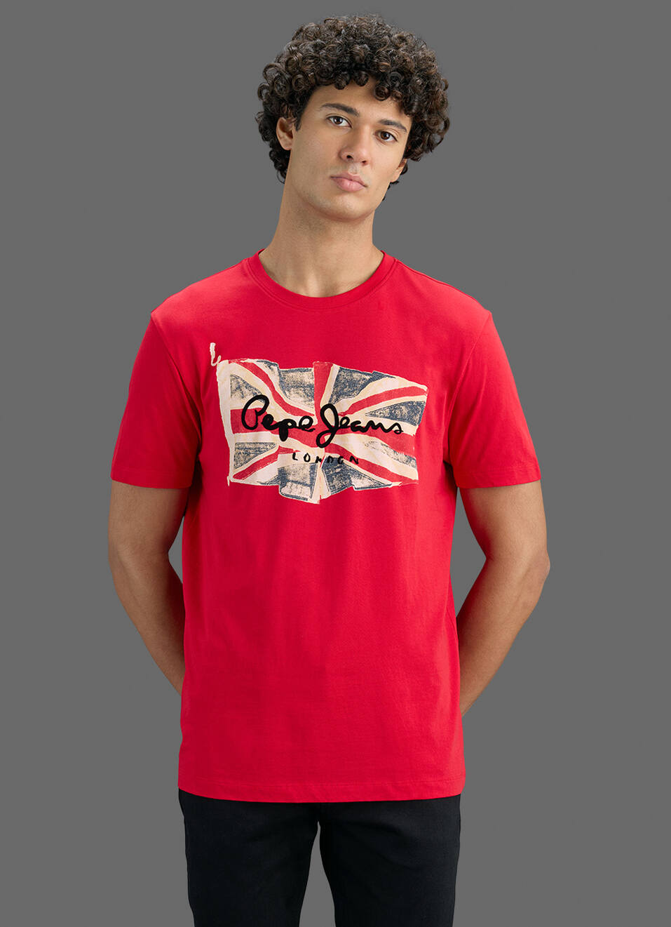 Men Red Slim Printed T-shirt, , large image number 5