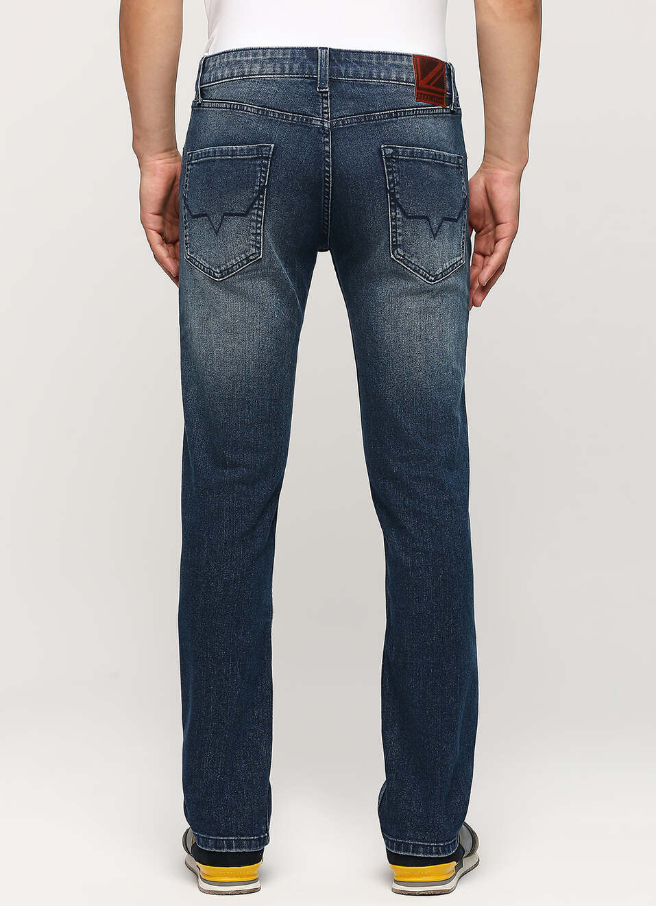 Holborne Dark Blue Mid Rise Straight Fit Jeans, , large image number 3