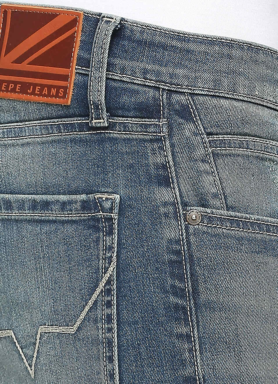 Chinox Distressed Blue Mid Rise Ankle Jeans, , large image number 4