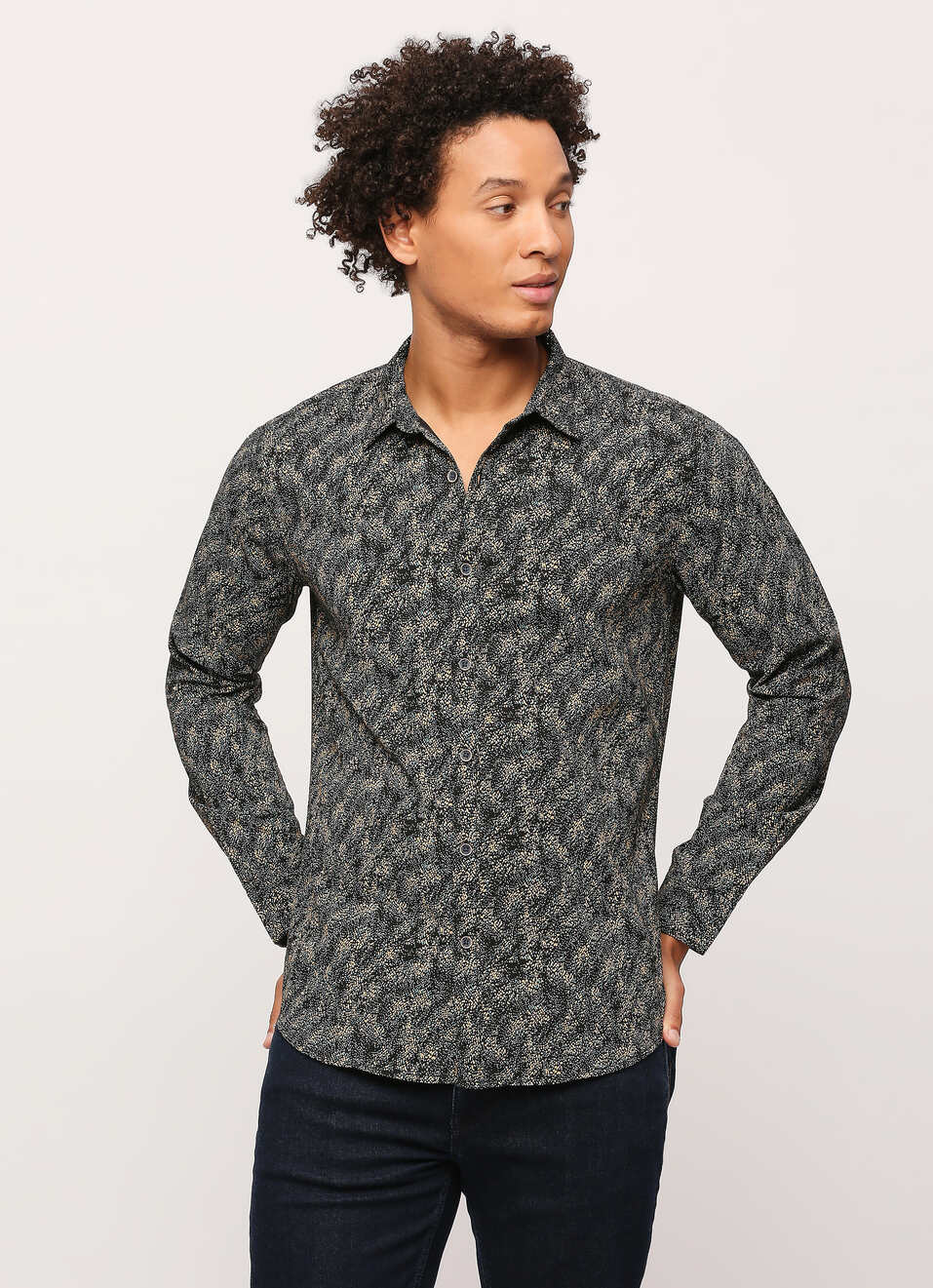 Blue All Over Printed Full Sleeve Shirt, , large image number 0