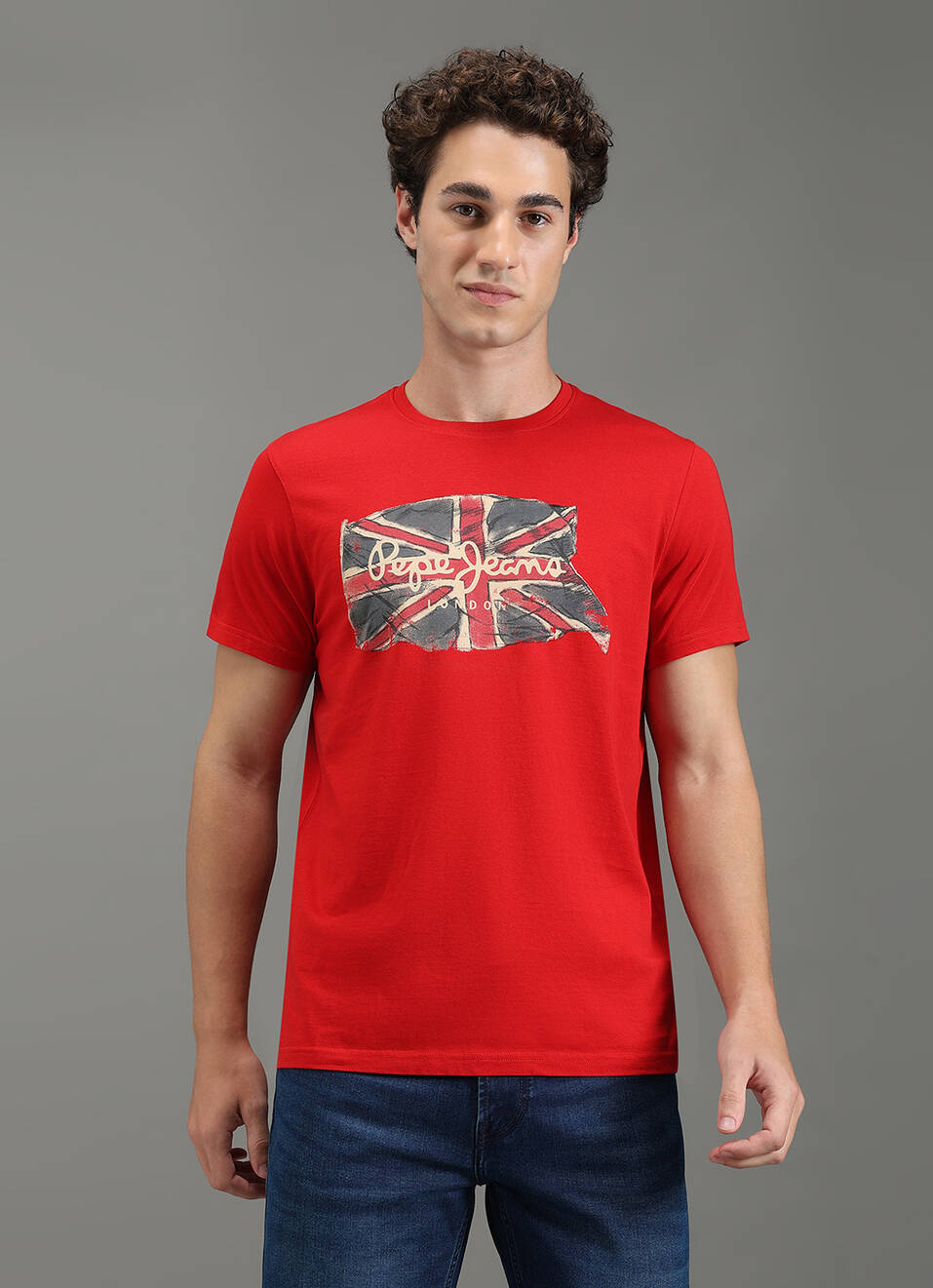 Men Red Graphic Slim Fit T-shirt, , large image number 5