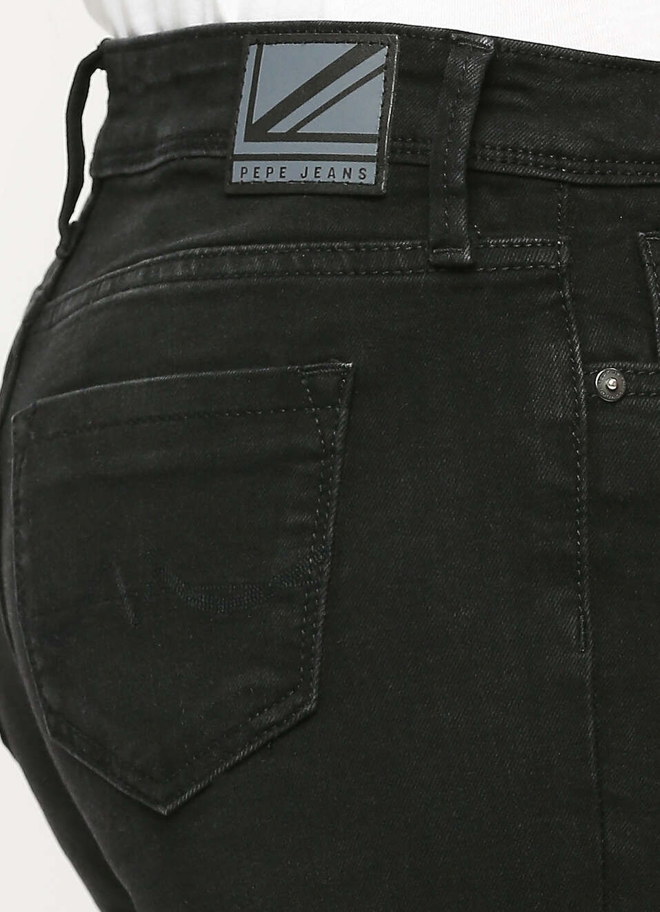 Dion Flare Black High Waist Slim Fit Jeans, , large image number 4