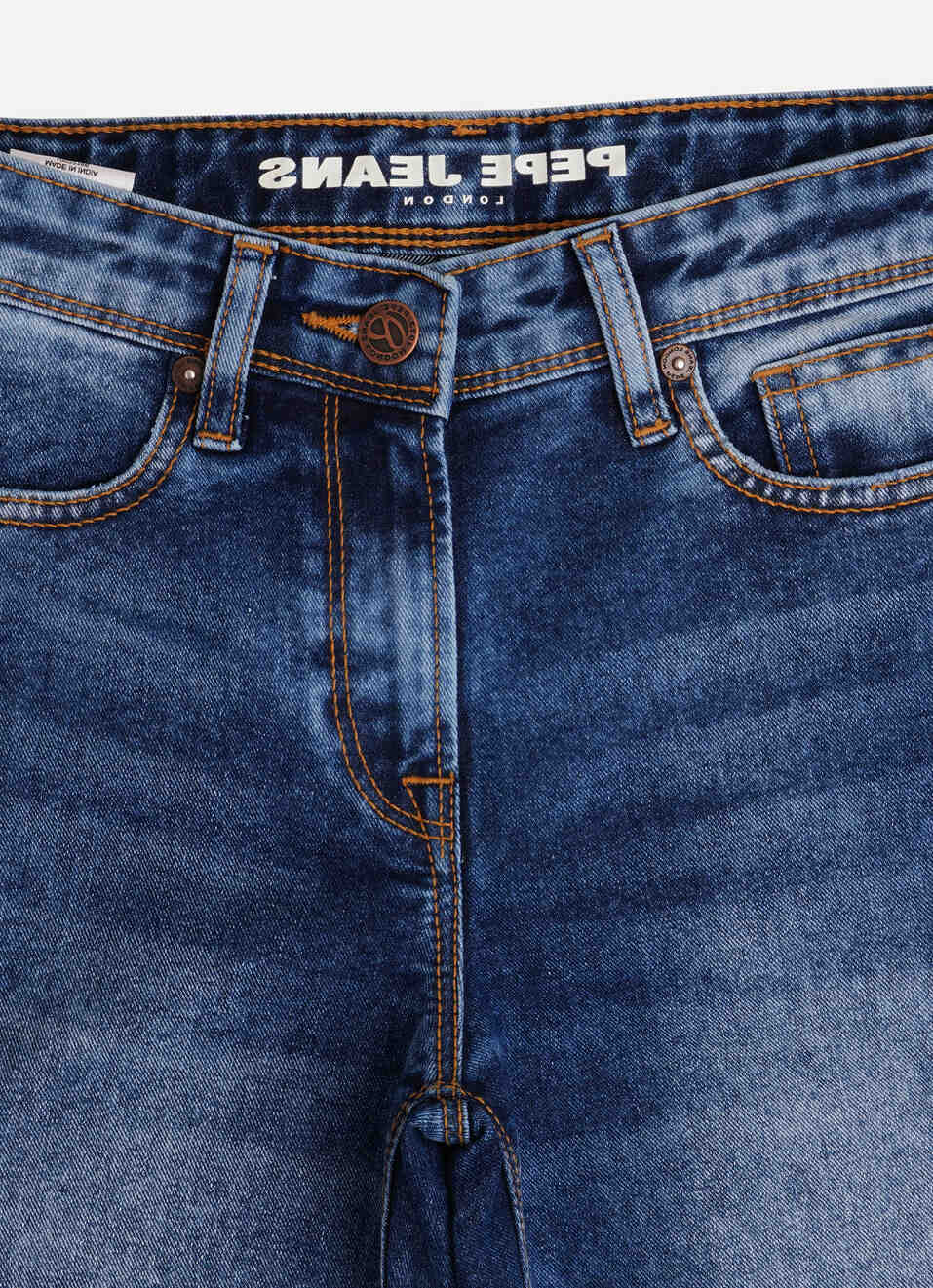 Boys Dark Blue Mid Rise Wide Leg Jeans, , large image number 2