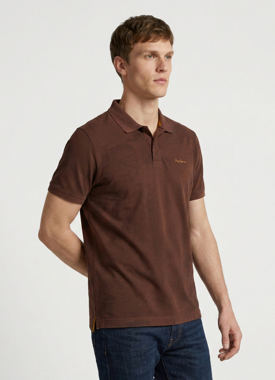 Men Brown Printed Polo Collar T-shirt, , large image number 3